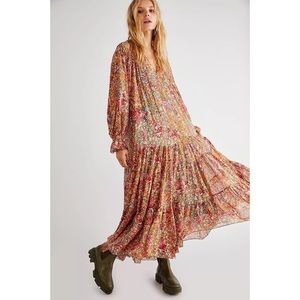 New Free People Cassis Printed Chiffon Dress Size XS